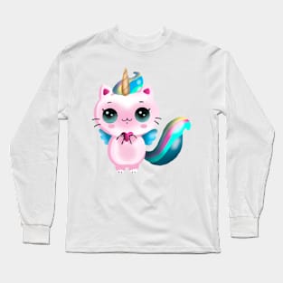 кот единорог Long Sleeve T-Shirt